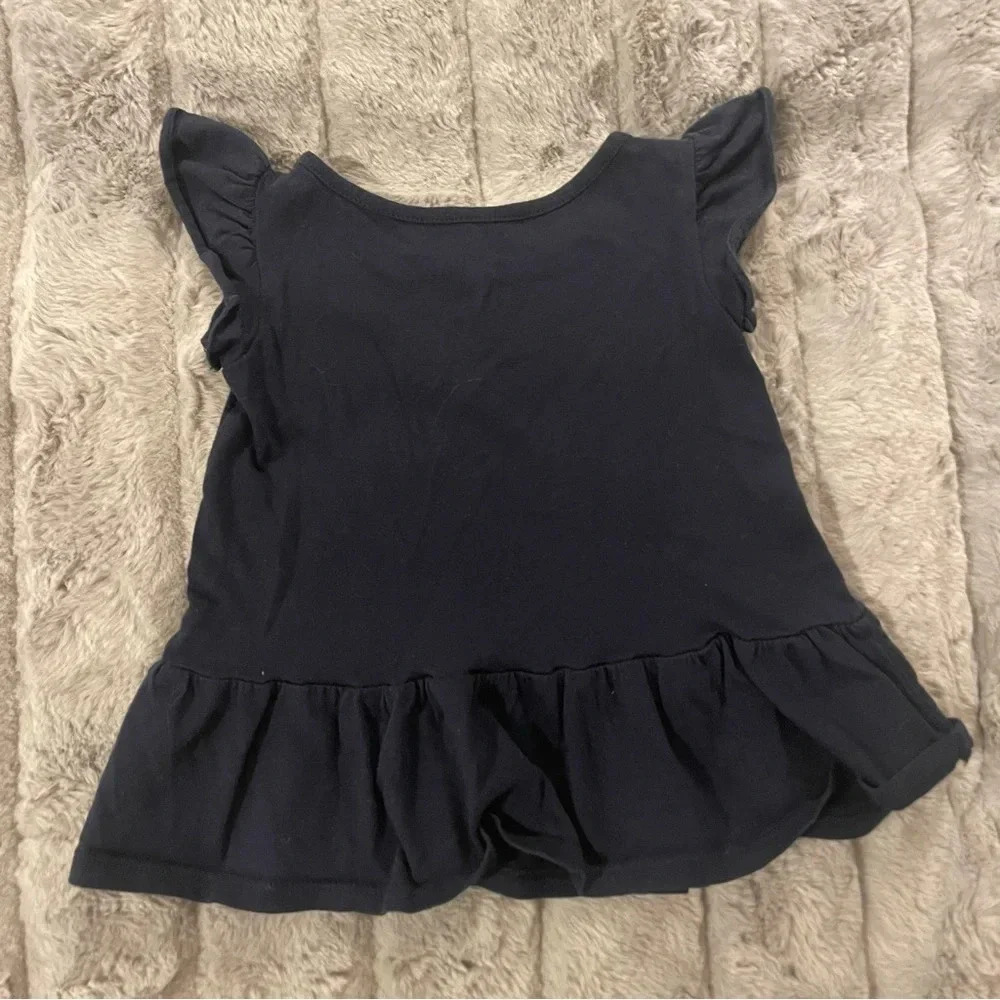 Navy Flutter Sleeve Tee Navy - Picture 2 of 4